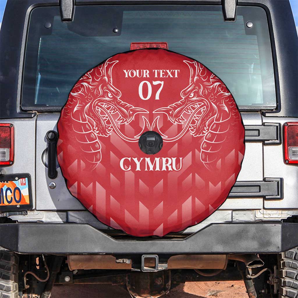 Wales Rugby Personalised Spare Tire Cover Heraldic Dragon Basic Red