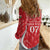 Wales Rugby Personalised Women Casual Shirt Heraldic Dragon Basic Red