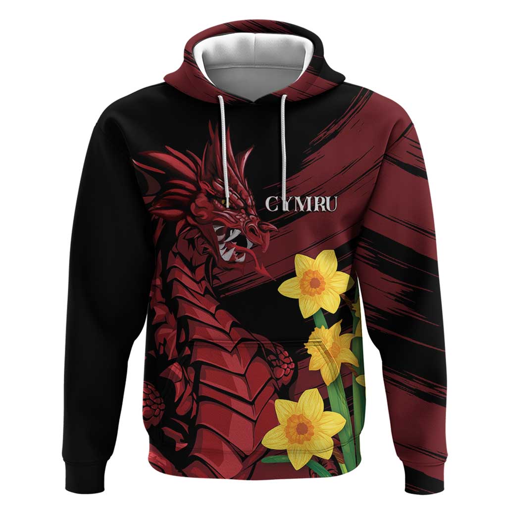 Wales Cymru Am Byth Hoodie Dragon & Daffodil - Wonder Print Shop