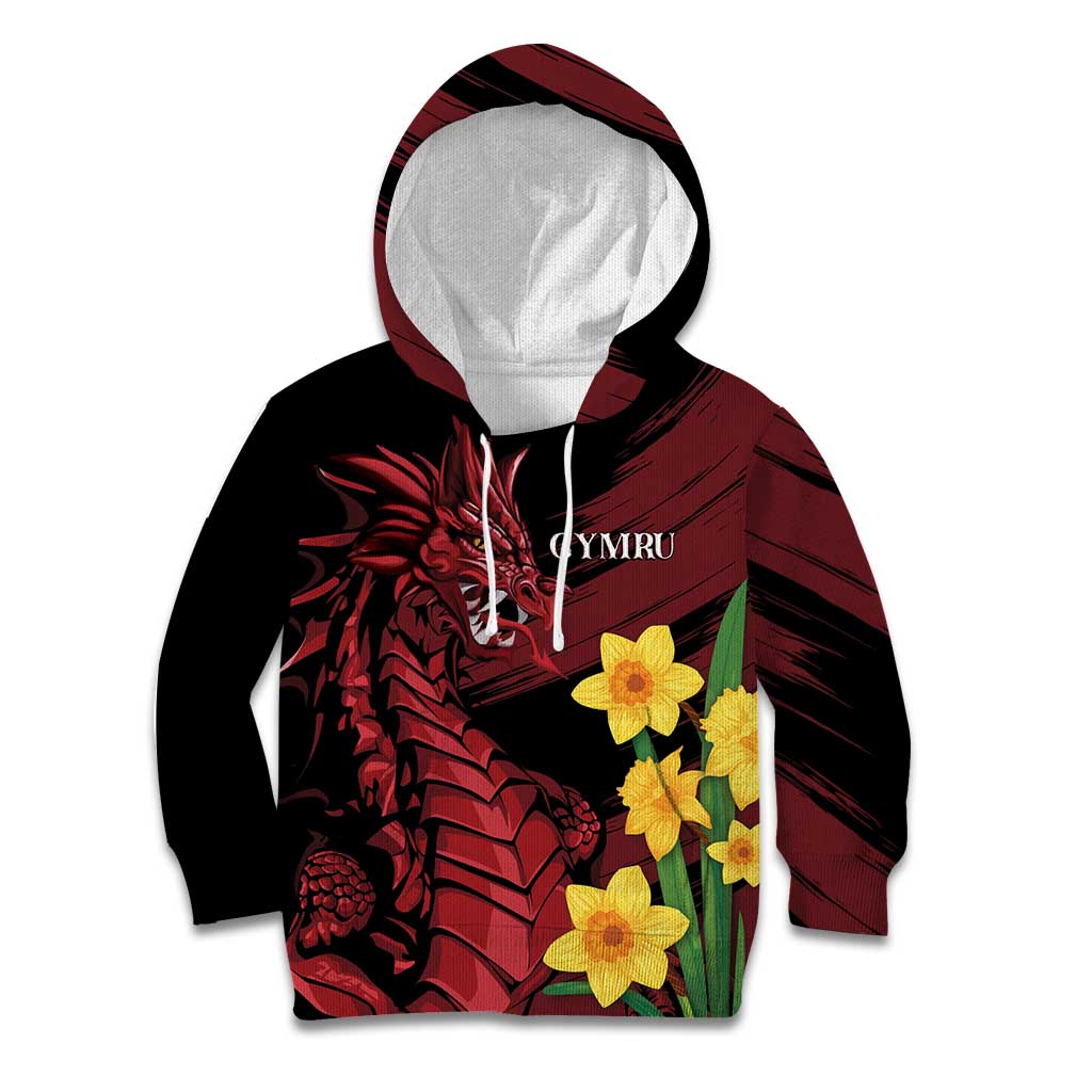 Wales Cymru Am Byth Kid Hoodie Dragon & Daffodil - Wonder Print Shop