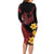 Wales Cymru Am Byth Long Sleeve Bodycon Dress Dragon & Daffodil - Wonder Print Shop