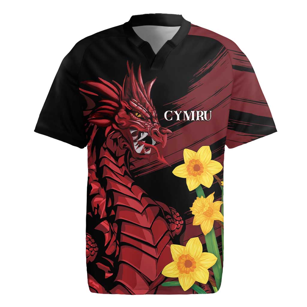 Wales Cymru Am Byth Rugby Jersey Dragon & Daffodil