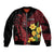 Wales Cymru Am Byth Sleeve Zip Bomber Jacket Dragon & Daffodil