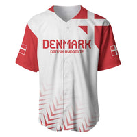 Denmark white and red football jersey, front buttons with DENMARK and Danish Dynamite