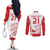 Custom Denmark Football Couples Matching Off The Shoulder Long Sleeve Dress and Long Sleeve Button Shirt Come On Danish Dynamite