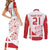 Custom Denmark Football Couples Matching Short Sleeve Bodycon Dress and Long Sleeve Button Shirt Come On Danish Dynamite LT9 - Wonder Print Shop