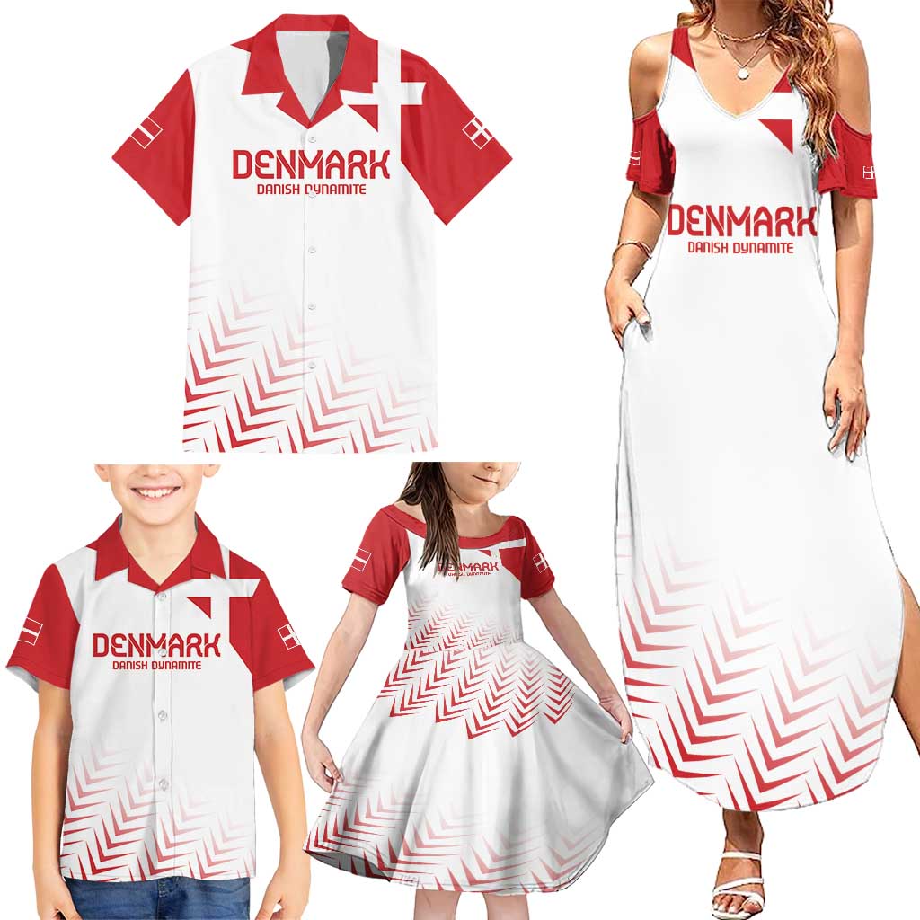 Custom Denmark Football Family Matching Summer Maxi Dress and Hawaiian Shirt Come On Danish Dynamite - Wonder Print Shop