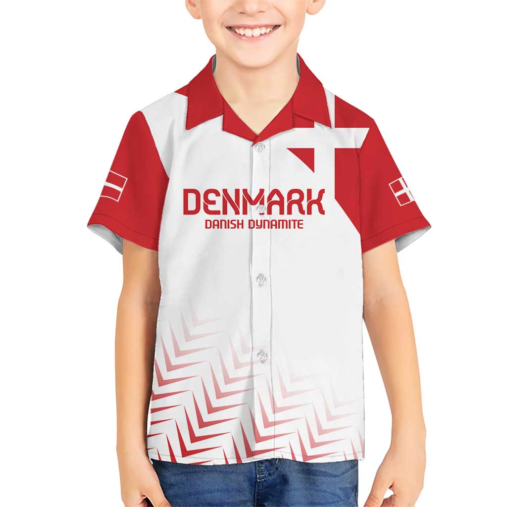 Custom Denmark Football Kid Hawaiian Shirt Come On Danish Dynamite - Wonder Print Shop