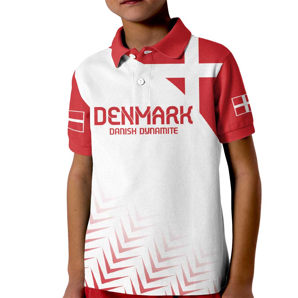 Custom Denmark Football Kid Polo Shirt Come On Danish Dynamite - Wonder Print Shop