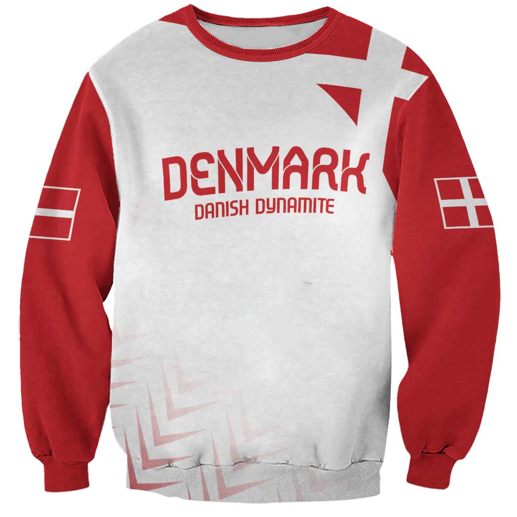 Custom Denmark Football Sweatshirt Come On Danish Dynamite LT9 Unisex White