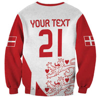 Custom Denmark Football Sweatshirt Come On Danish Dynamite LT9 Unisex White