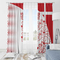 Denmark football curtain set with red heart and lion motif on both panels