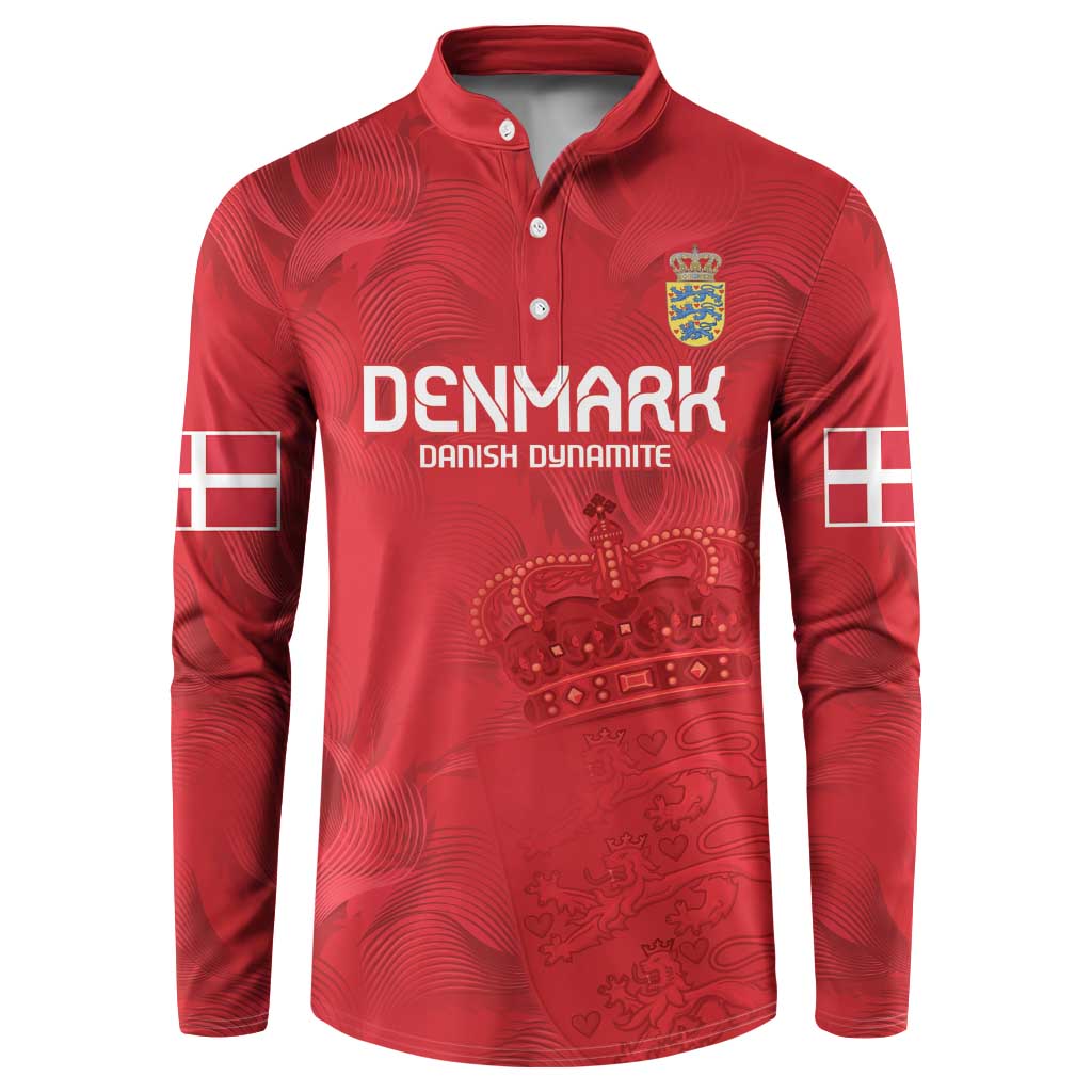 Custom Denmark Football Button Sweatshirt With Coat of Arm LT9 - Wonder Print Shop