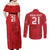 Custom Denmark Football Couples Matching Off Shoulder Maxi Dress and Long Sleeve Button Shirt With Coat of Arm LT9 - Wonder Print Shop