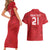 Custom Denmark Football Couples Matching Short Sleeve Bodycon Dress and Hawaiian Shirt With Coat of Arm LT9 - Wonder Print Shop