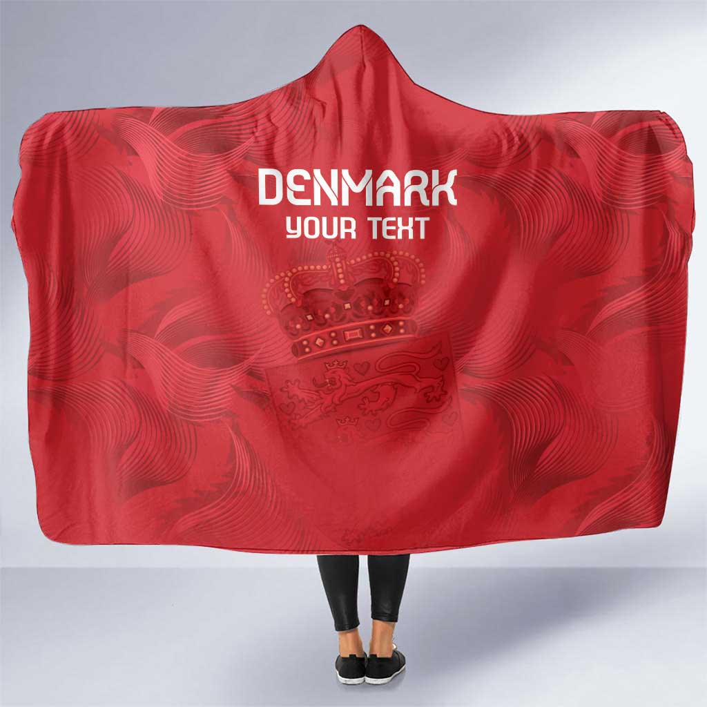 Custom Denmark Football Hooded Blanket With Coat of Arm