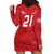 Custom Denmark Football Hoodie Dress With Coat of Arm - Wonder Print Shop