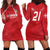 Custom Denmark Football Hoodie Dress With Coat of Arm - Wonder Print Shop