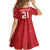 Custom Denmark Football Kid Short Sleeve Dress With Coat of Arm - Wonder Print Shop