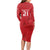 Custom Denmark Football Long Sleeve Bodycon Dress With Coat of Arm - Wonder Print Shop