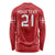 Custom Denmark Football Long Sleeve Shirt With Coat of Arm - Wonder Print Shop