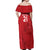 Custom Denmark Football Off Shoulder Maxi Dress With Coat of Arm - Wonder Print Shop