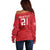 Custom Denmark Football Off Shoulder Sweater With Coat of Arm - Wonder Print Shop