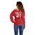 Custom Denmark Football Off Shoulder Sweater With Coat of Arm - Wonder Print Shop