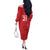 Custom Denmark Football Off The Shoulder Long Sleeve Dress With Coat of Arm - Wonder Print Shop