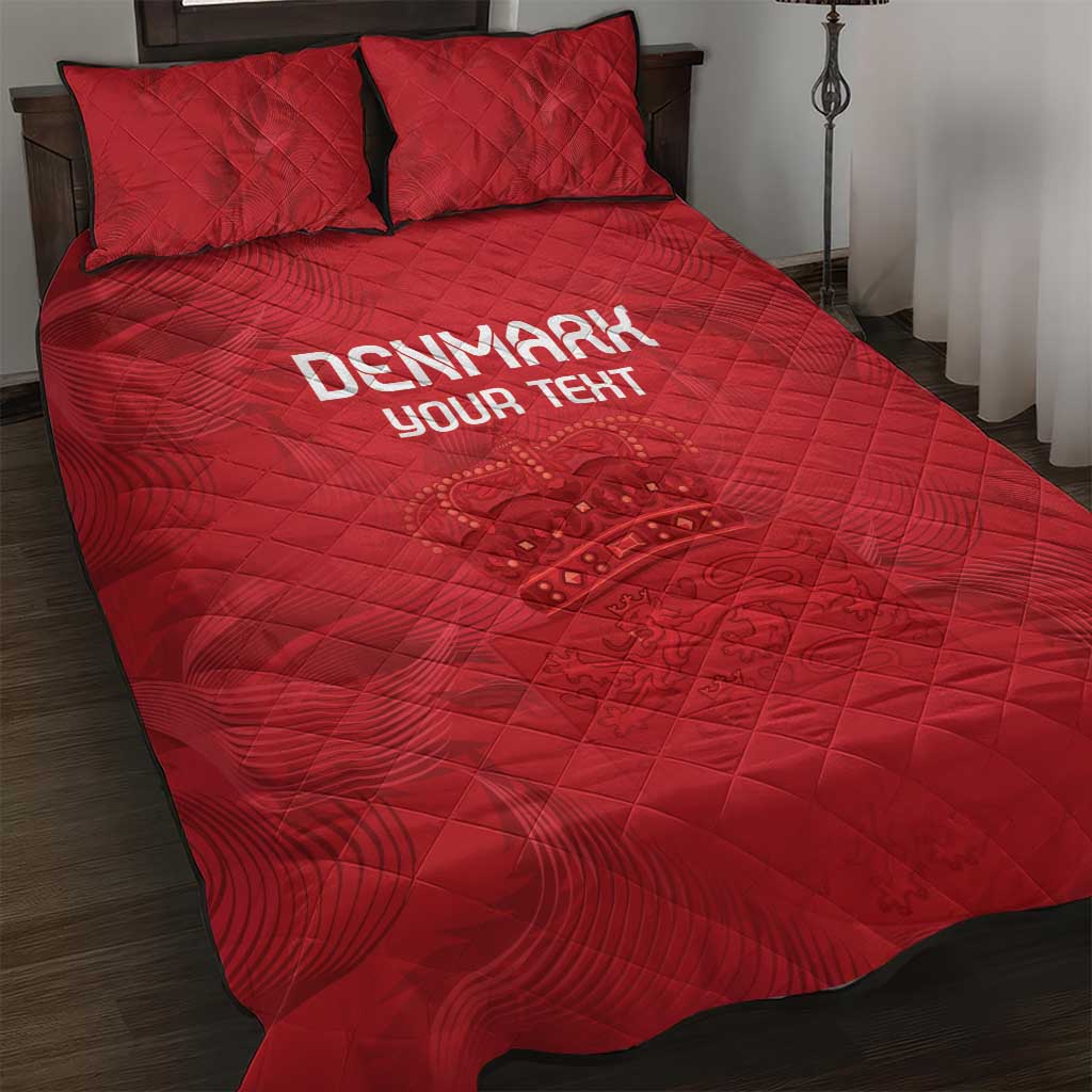 Custom Denmark Football Quilt Bed Set With Coat of Arm