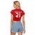 Custom Denmark Football Raglan Cropped T Shirt With Coat of Arm