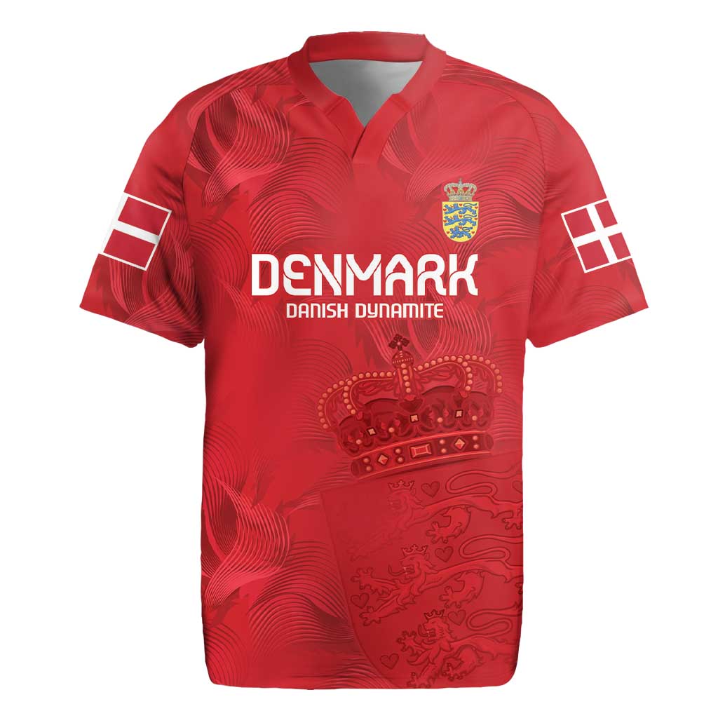 Custom Denmark Football Rugby Jersey With Coat of Arm