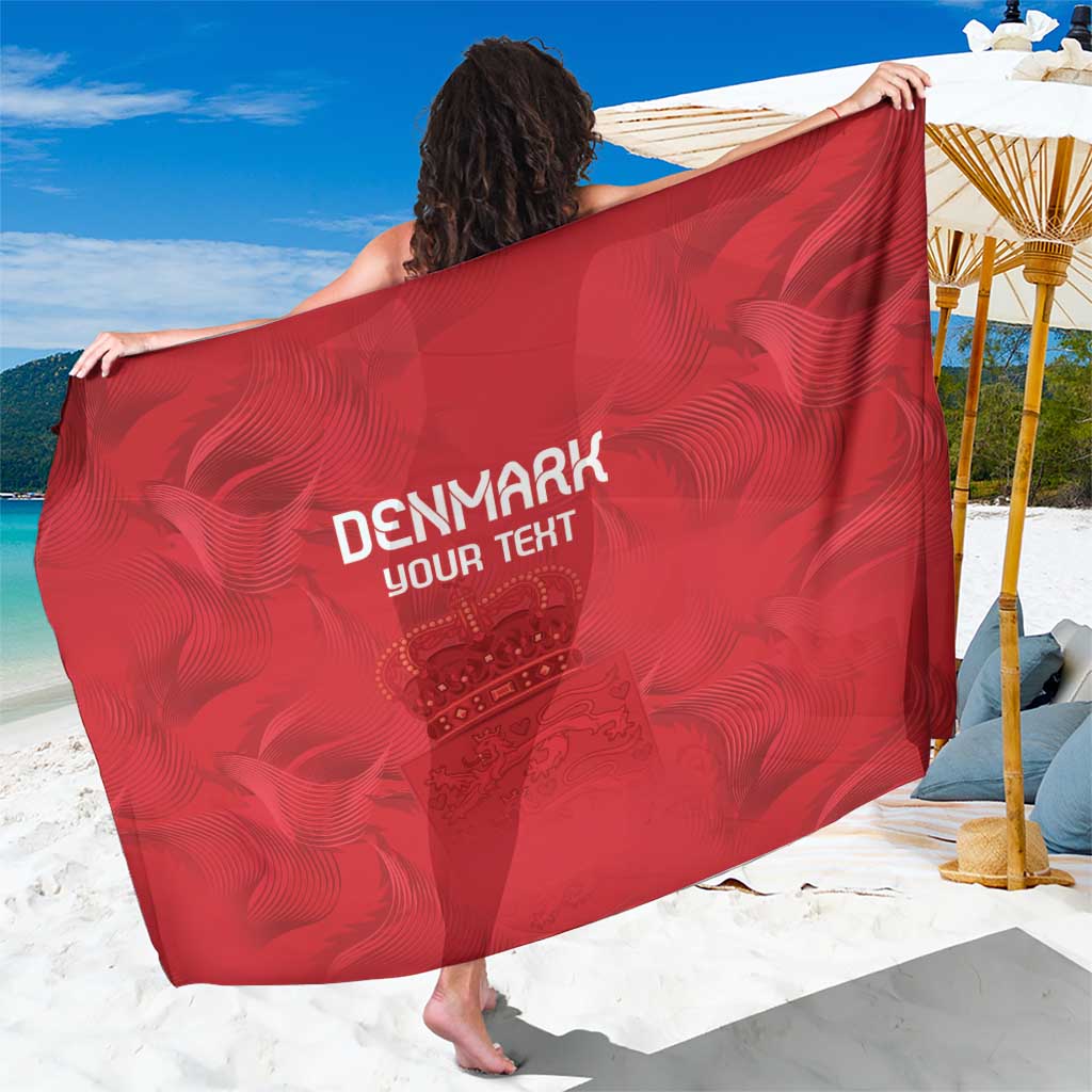 Red Denmark football sarong blanket with large coat of arms text graphic