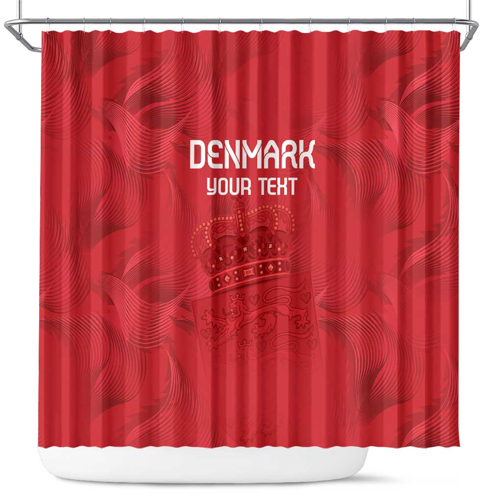 Custom Denmark Football Shower Curtain With Coat of Arm