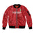 Custom Denmark Football Sleeve Zip Bomber Jacket With Coat of Arm - Wonder Print Shop