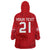 Custom Denmark Football Wearable Blanket Hoodie With Coat of Arm