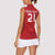 Custom Denmark Football Women Sleeveless Polo Shirt With Coat of Arm