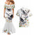 Denmark Mute Swan Couples Matching Mermaid Dress and Hawaiian Shirt With Chamomile Daisy Flowers LT9 - Wonder Print Shop