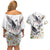 Denmark Mute Swan Couples Matching Off Shoulder Short Dress and Hawaiian Shirt With Chamomile Daisy Flowers LT9 - Wonder Print Shop