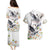 Denmark Mute Swan Couples Matching Puletasi and Hawaiian Shirt With Chamomile Daisy Flowers LT9 - Wonder Print Shop