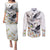 Denmark Mute Swan Couples Matching Puletasi and Long Sleeve Button Shirt With Chamomile Daisy Flowers LT9 - Wonder Print Shop