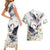 Denmark Mute Swan Couples Matching Short Sleeve Bodycon Dress and Hawaiian Shirt With Chamomile Daisy Flowers LT9 - Wonder Print Shop