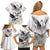 Denmark Mute Swan Family Matching Off Shoulder Short Dress and Hawaiian Shirt With Chamomile Daisy Flowers LT9 - Wonder Print Shop