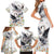 Denmark Mute Swan Family Matching Short Sleeve Bodycon Dress and Hawaiian Shirt With Chamomile Daisy Flowers - Wonder Print Shop