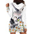 Denmark Mute Swan Hoodie Dress With Chamomile Daisy Flowers - Wonder Print Shop