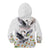 Denmark Mute Swan Kid Hoodie With Chamomile Daisy Flowers - Wonder Print Shop