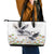 Denmark Mute Swan Leather Tote Bag With Chamomile Daisy Flowers - Wonder Print Shop