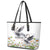 Denmark Mute Swan Leather Tote Bag With Chamomile Daisy Flowers - Wonder Print Shop