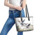 Denmark Mute Swan Leather Tote Bag With Chamomile Daisy Flowers - Wonder Print Shop