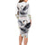 Denmark Mute Swan Long Sleeve Bodycon Dress With Chamomile Daisy Flowers - Wonder Print Shop